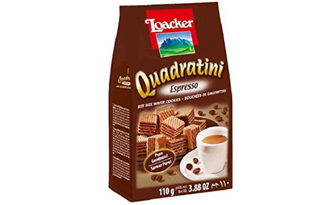 Loacker Quadratini Espresso Wafers   Pack  110 grams